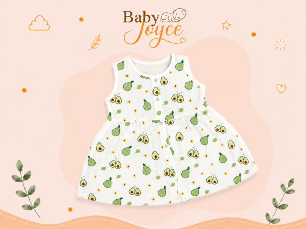 Muslin Button Frock - Avacado