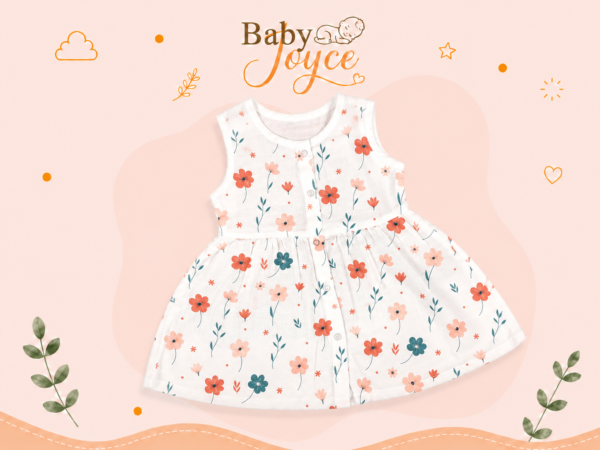 Muslin Button Frock - Flower
