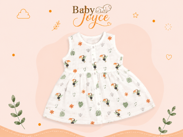 Muslin Button Frock - Bird
