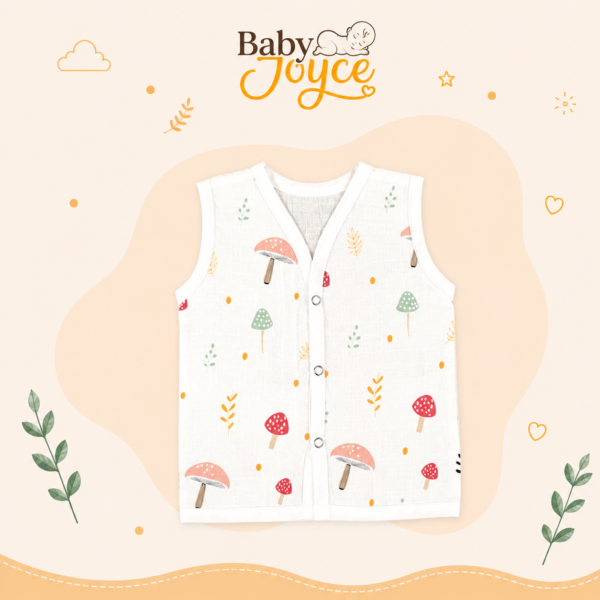 Muslin Button Jabla - Mushroom