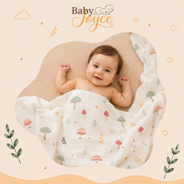 Muslin Swaddle - Mushroom
