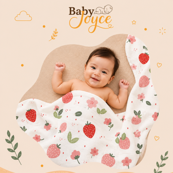 Muslin swaddle - Strawberry