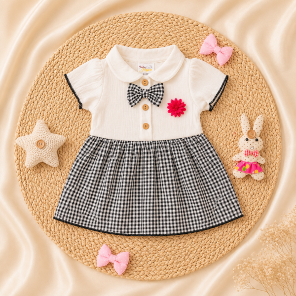 Crinkle Frock - Black Flower