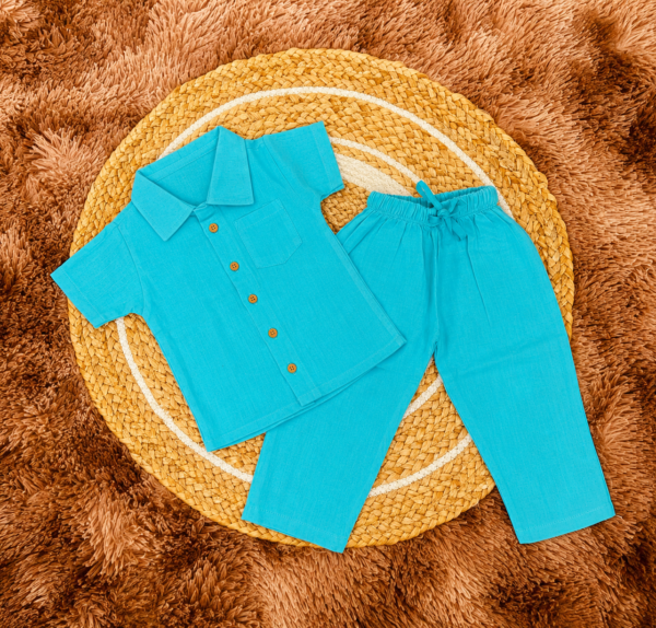 Crinkle-Top & Pant - Sky Blue