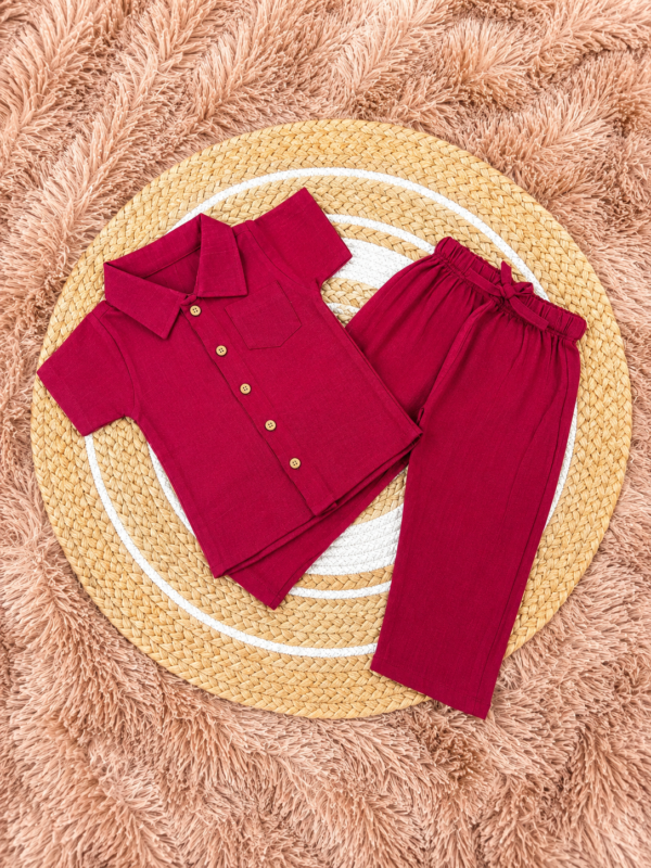Crinkle-Top & Pant Wine